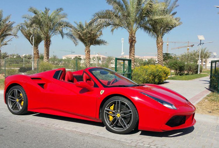 ferrari 488 spider rental in dubai