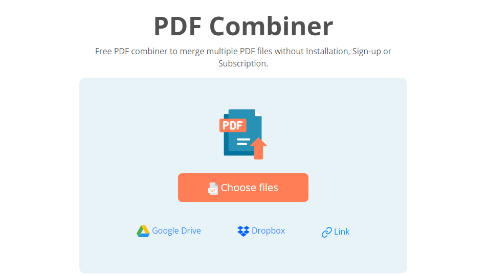 PDF Combiner Hompage