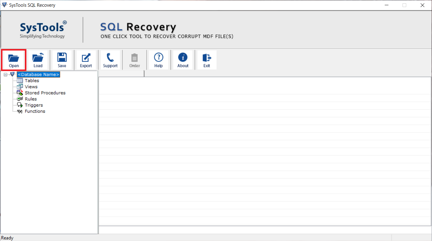 step-1 repair MDF file SQL server free